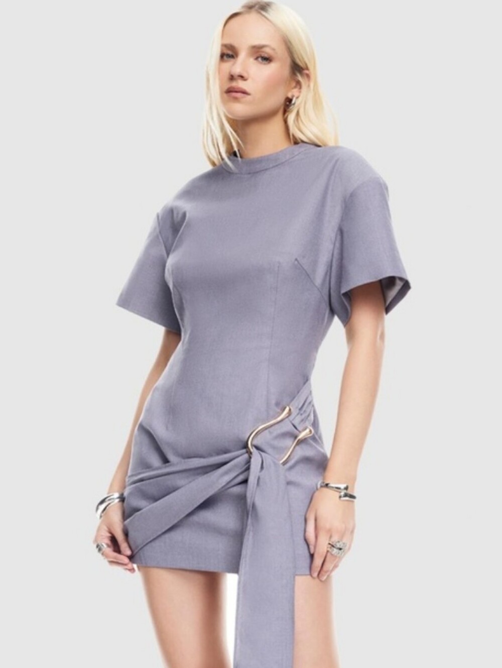 Lioness Martini Mini Dress In Blue Granite XS NWT